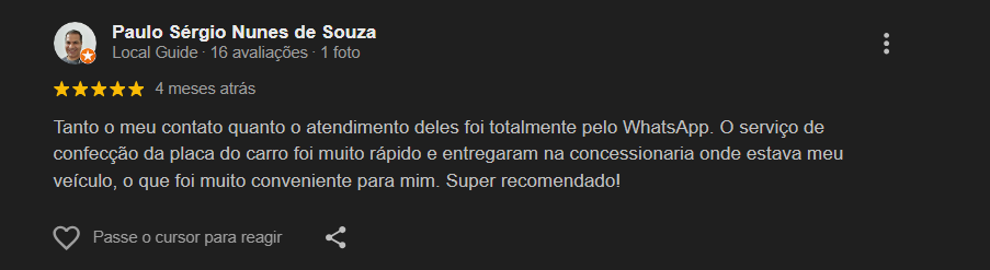 Depoimento de cliente